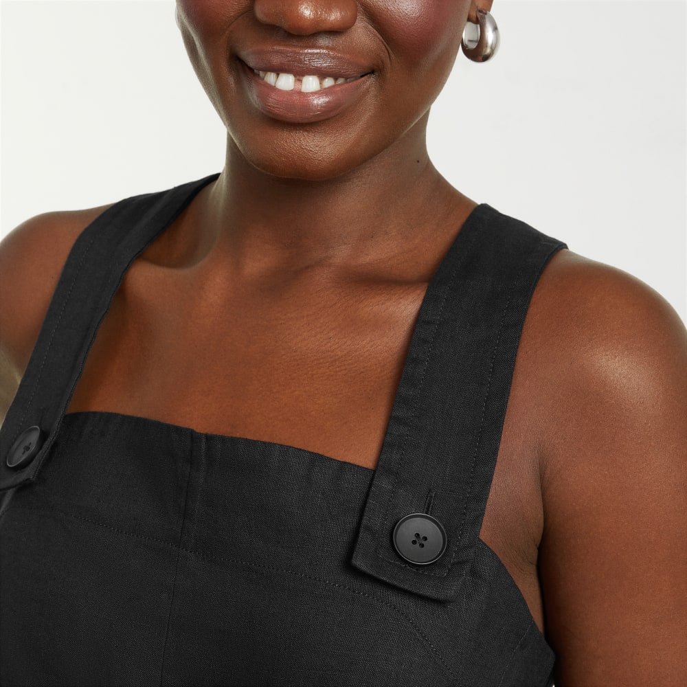 The Apron Linen Tank | Black - Image 5