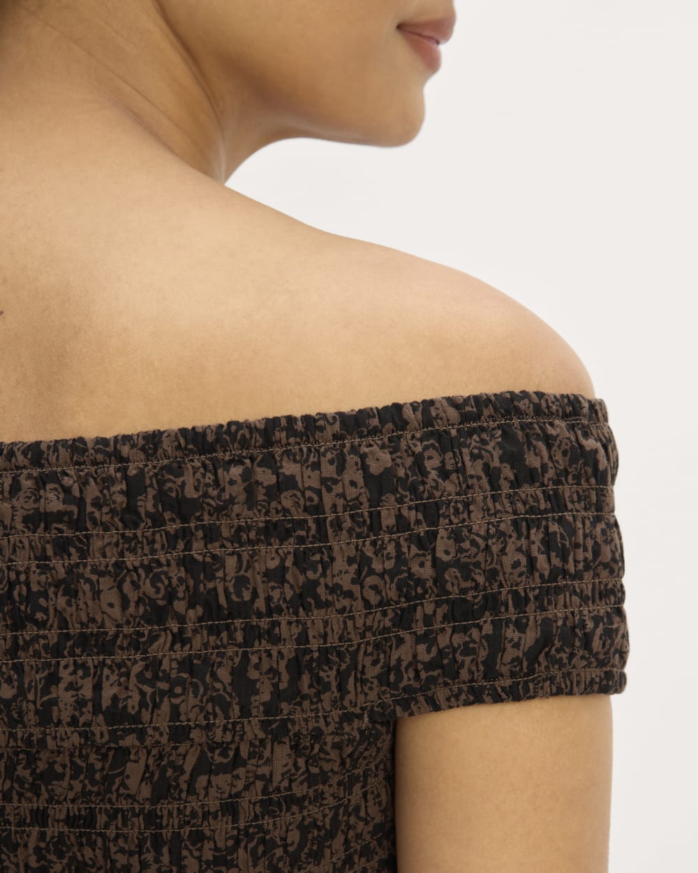 The Gauze Smock Top | Black / Cocoa Small Floral - Image 5