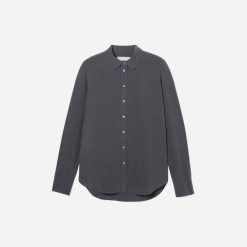 Alternative view of The Must-Have Shirt in Washable Silk | Slate Grey