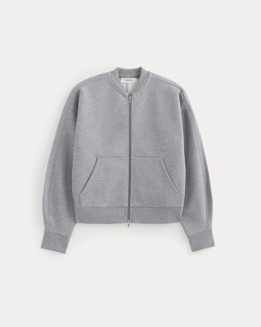 Alternative view of Luxe Fleece Bomber Jacket | Vintage Heather Grey