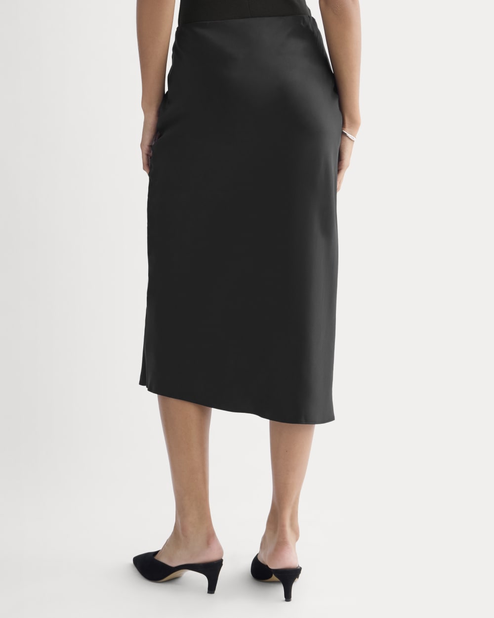 Slip Skirt in Silk Charmeuse | Black - Image 5