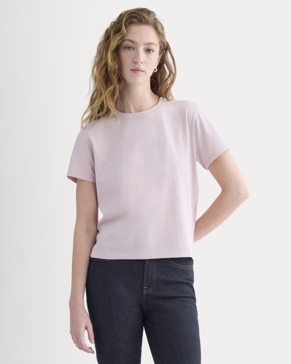 The Box-Cut Tee in Essential Cotton | Burnished Lilac | No Pocket - Image 3