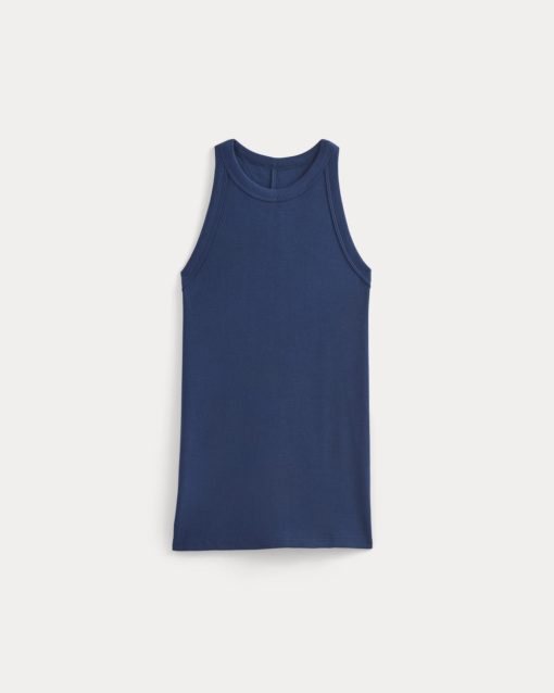 Alternative view of Luxe Rib Racerback Tank | Estate Blue