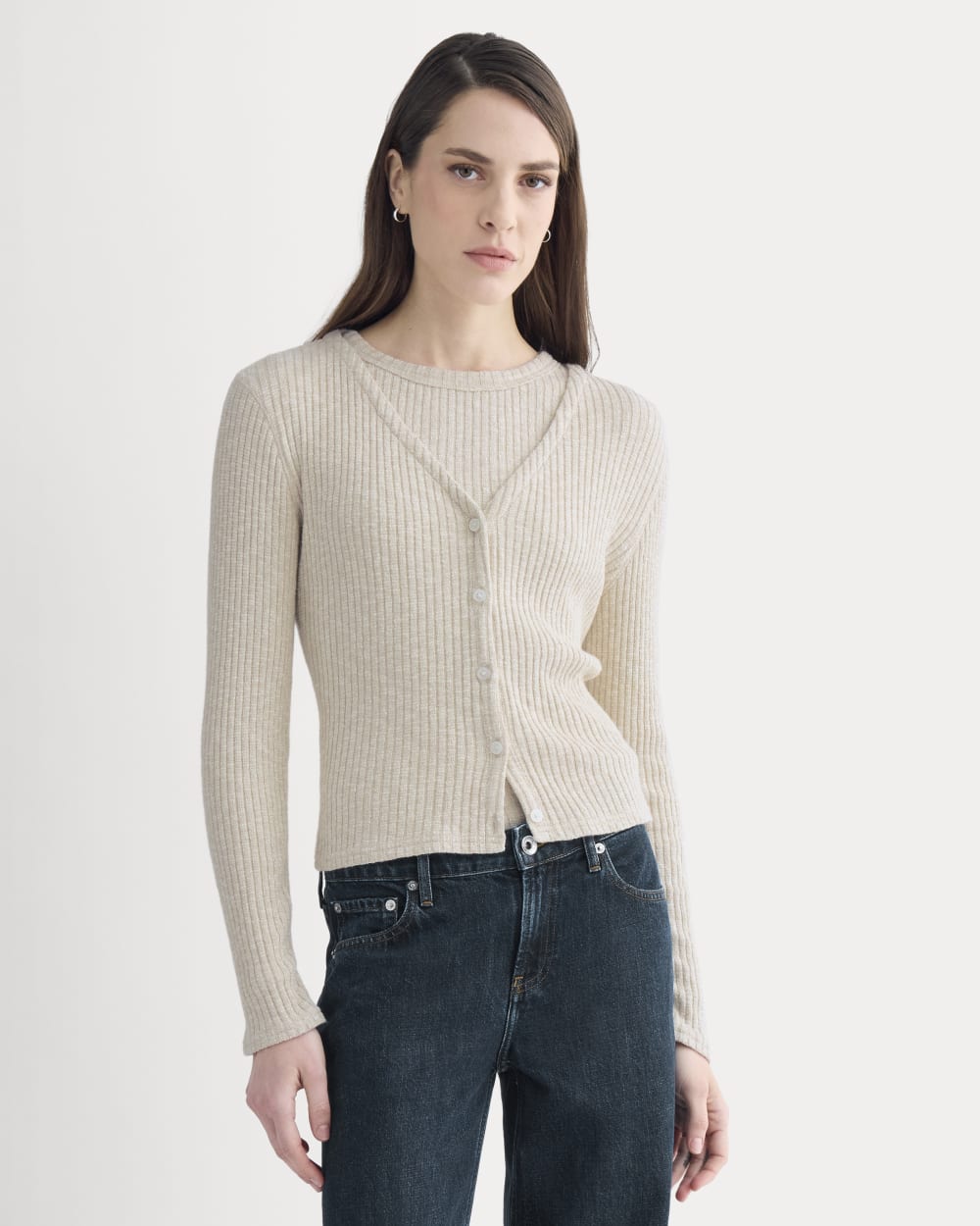 The Cozy Rib Cardigan | Peyote / Bone - Image 4