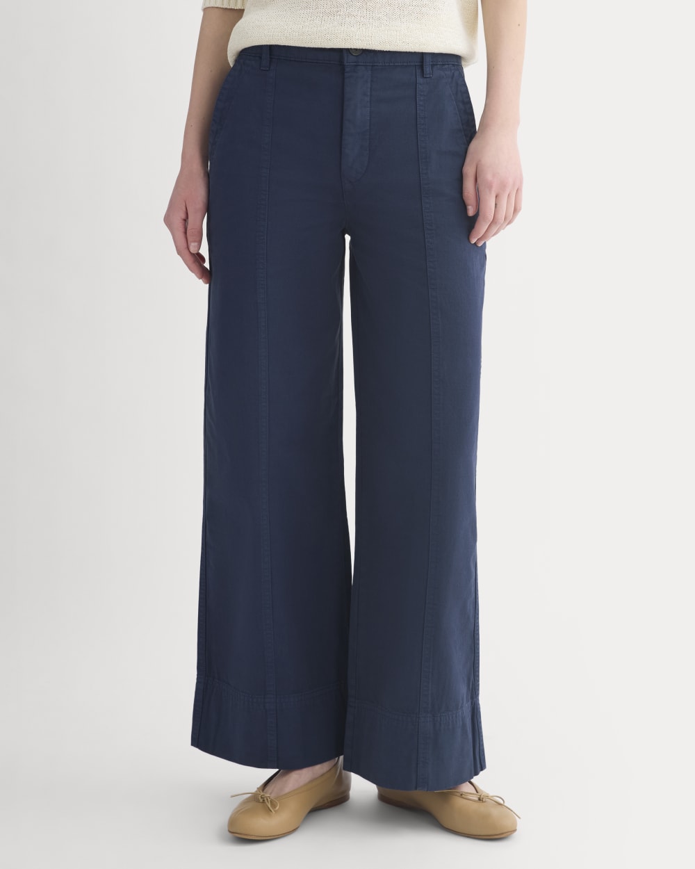 Seamed Wide-Leg Pant | Navy - Image 3