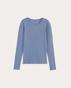 Alternative view of The Luxe Rib Long-Sleeve Crew | Bluebell
