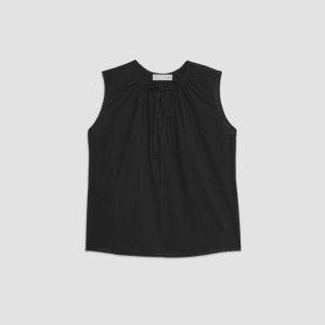 Alternative view of The Gathered Tie-Front Top | Black