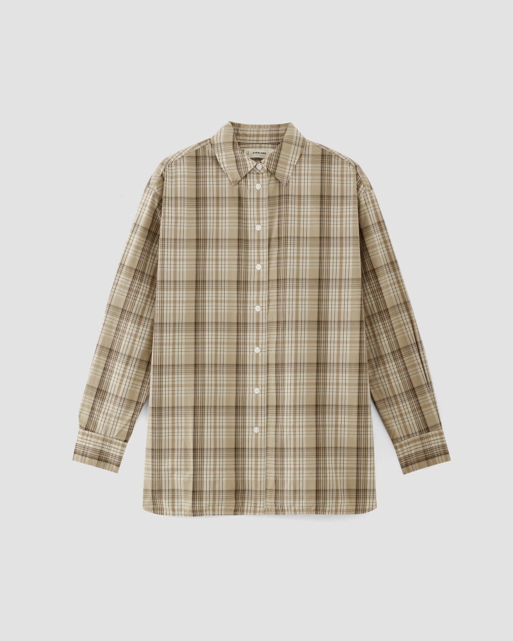 The Supima® Cotton Boyfriend Shirt | Pale Khaki Plaid - Image 2