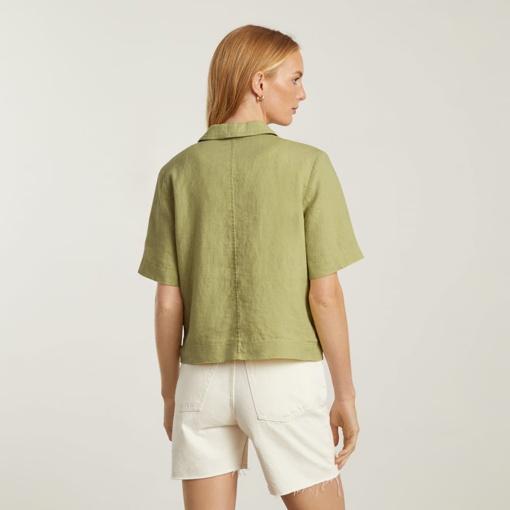 The Linen Workwear Shirt | Leek - Image 6