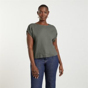 Alternative view of The Drawstring Tunic | Pewter Green