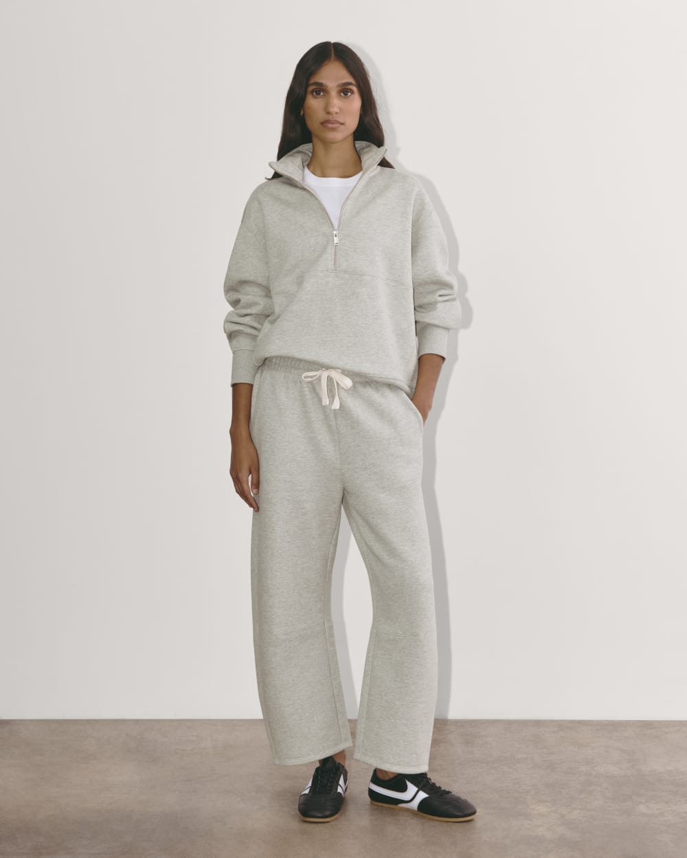 Luxe Fleece Half-Zip Sweatshirt | Heathered Grey - Image 3