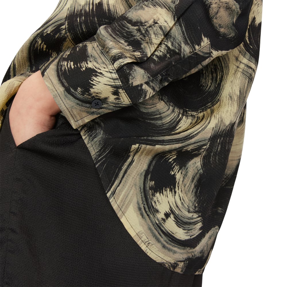 The Satin Relaxed Shirt | Pale Yellow / Black - Image 5