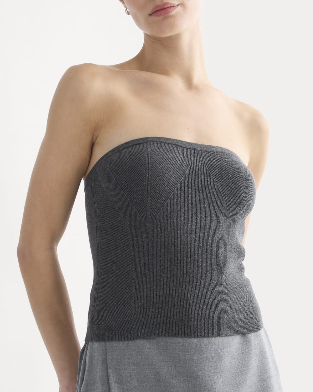 Knit Tube Top | Heathered Soot - Image 4