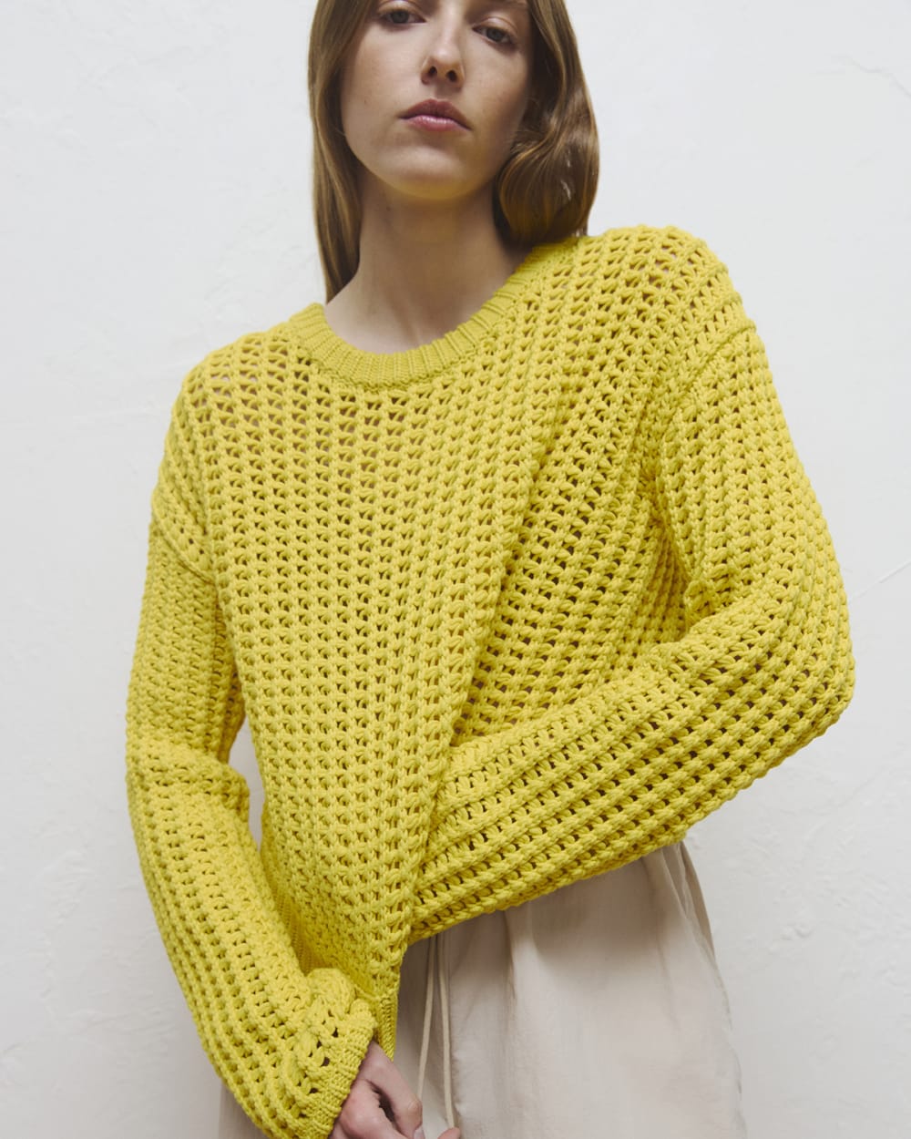 Open-Knit Crew in Elevated Cotton | Passion Fruit - Image 7