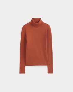 Alternative view of The Luxe Rib Turtleneck | Rust