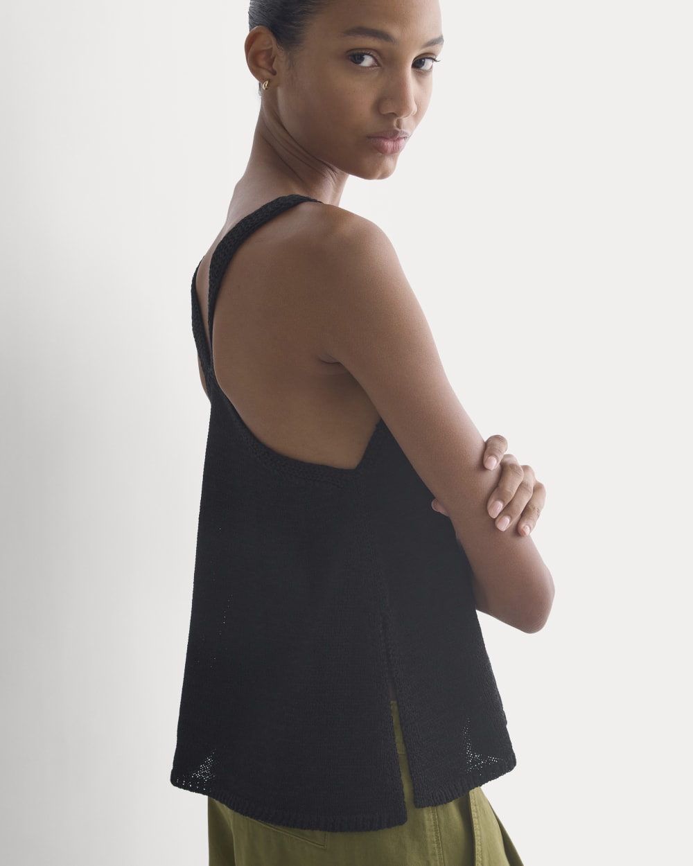 Racerback V-Neck Sweater | Black - Image 4