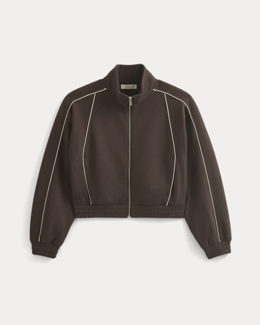 Alternative view of Luxe Fleece Track Jacket | Dark Chocolate