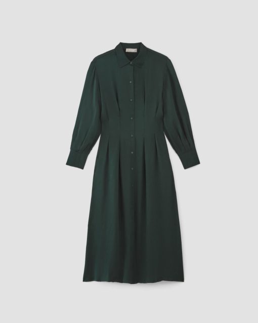 Alternative view of The Hammered Satin Shirt Dress | Scarab