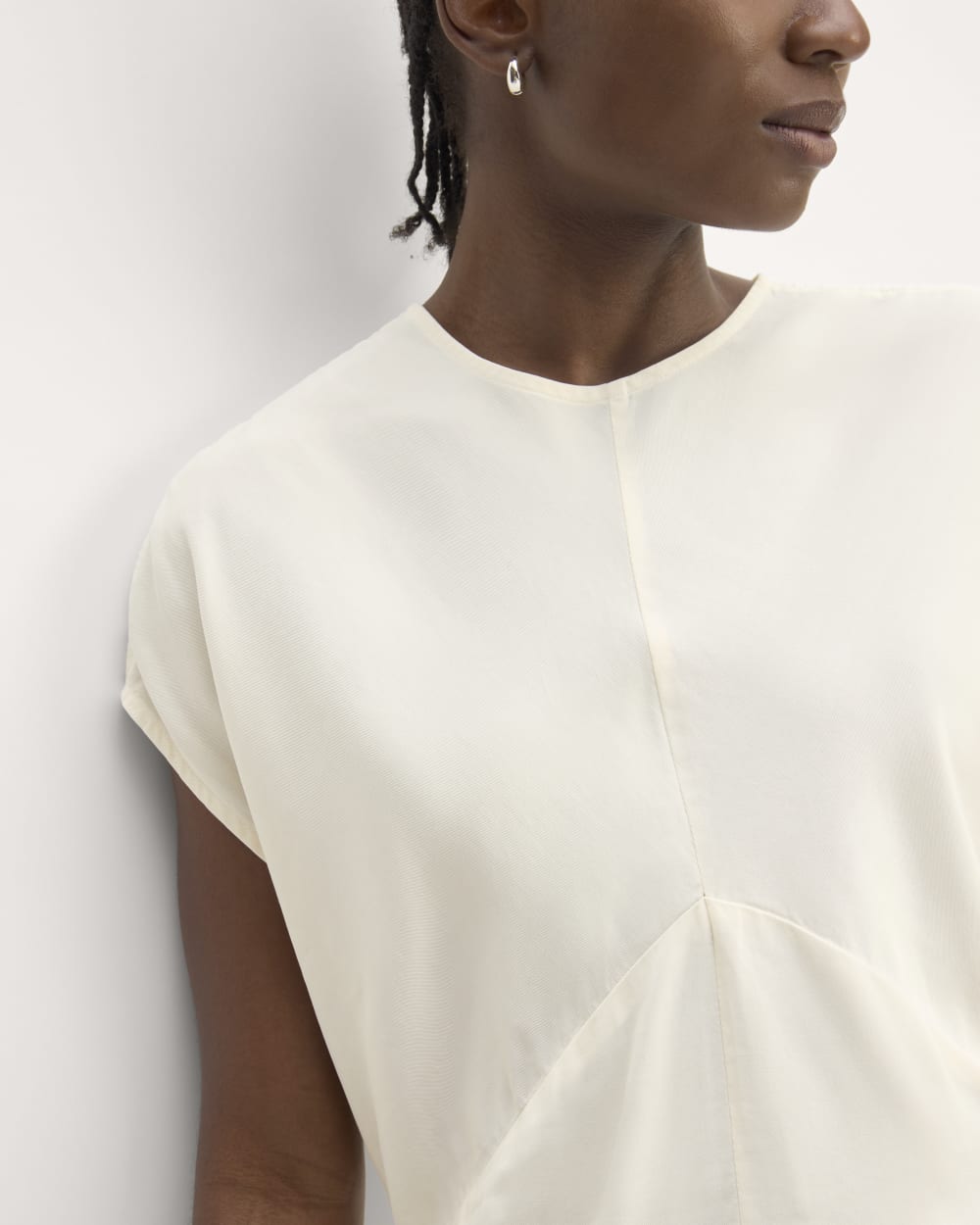 The Drape Top in Butterlite | Bone - Image 4