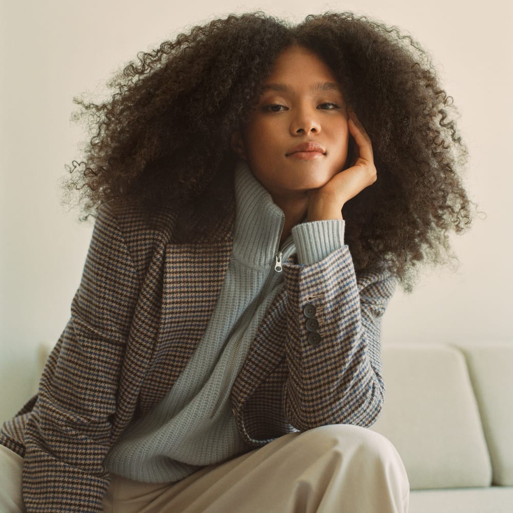 The ReWool® '80s Blazer | Blue / Brown Houndstooth - Image 8