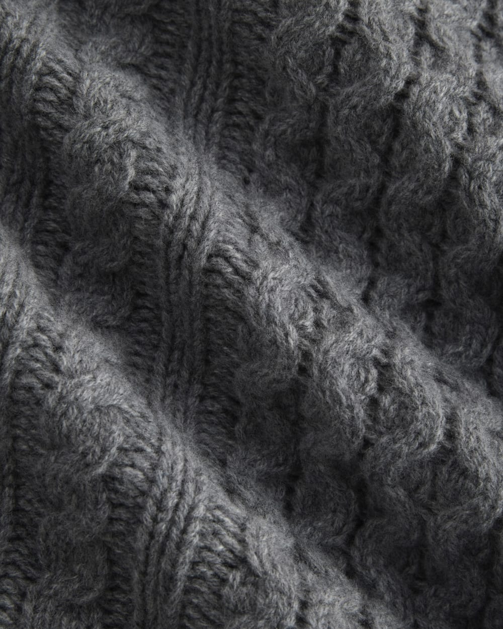 Cable Sweater in Luxe Merino | Heathered Mid-Grey - Image 6