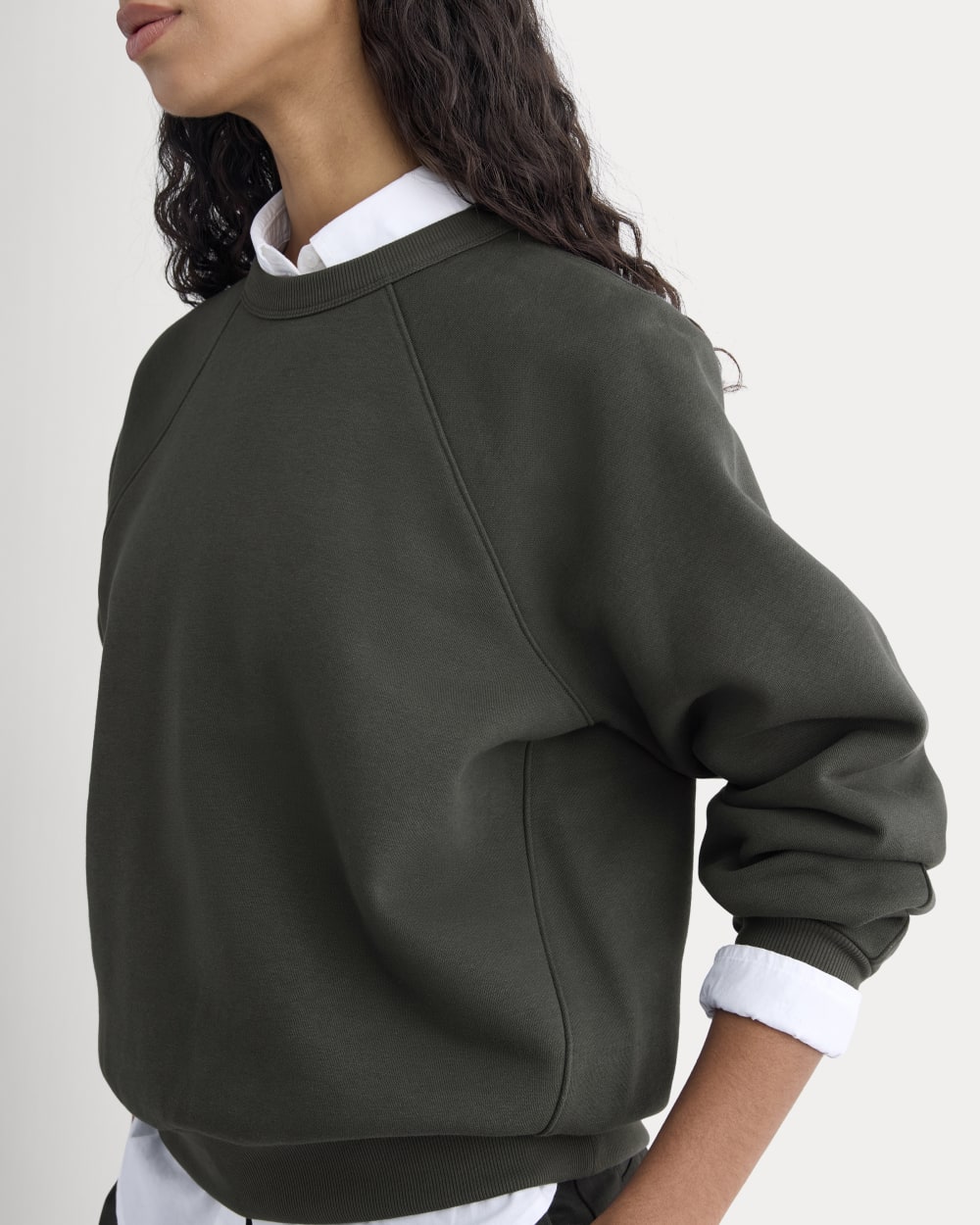 Luxe Fleece Raglan Crewneck | Washed Black - Image 4
