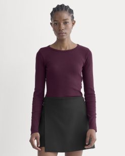 The Luxe Rib Long-Sleeve Crew | Heathered Port Royale