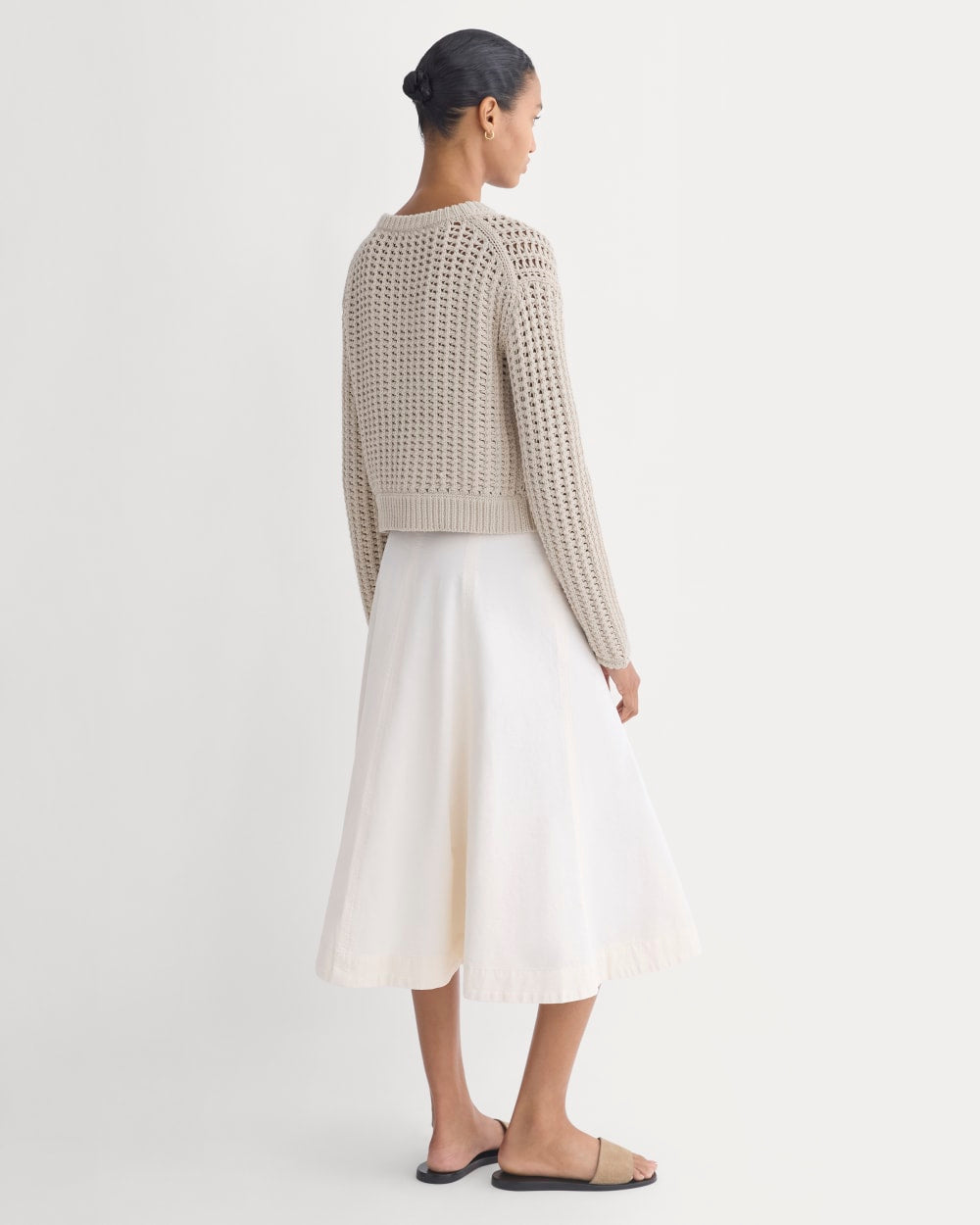 Open-Knit Crew in Elevated Cotton | Peyote - Image 6
