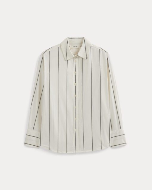Alternative view of Everyday Shirt in Silky Cotton | Gardenia/Meteorite