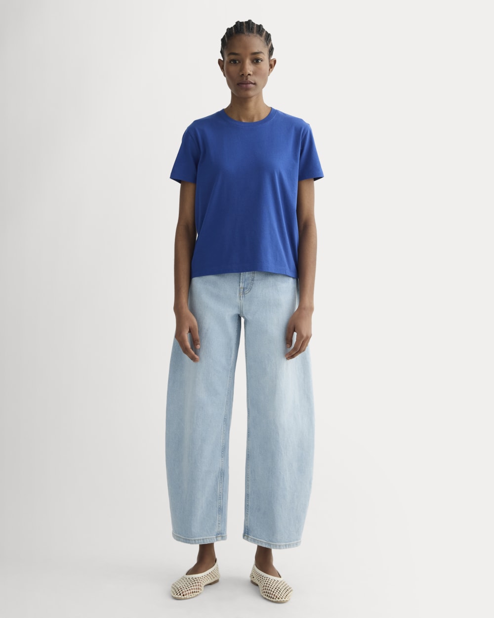 The Box-Cut Tee in Essential Cotton | Bright Cobalt | No Pocket - Image 3
