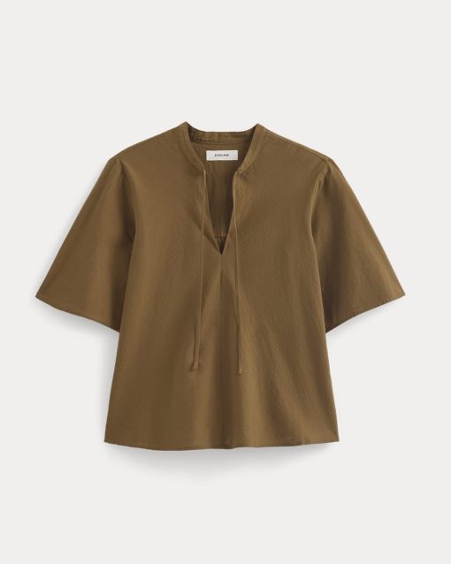 Alternative view of The Gauze Tie-Front Shirt | Toffee