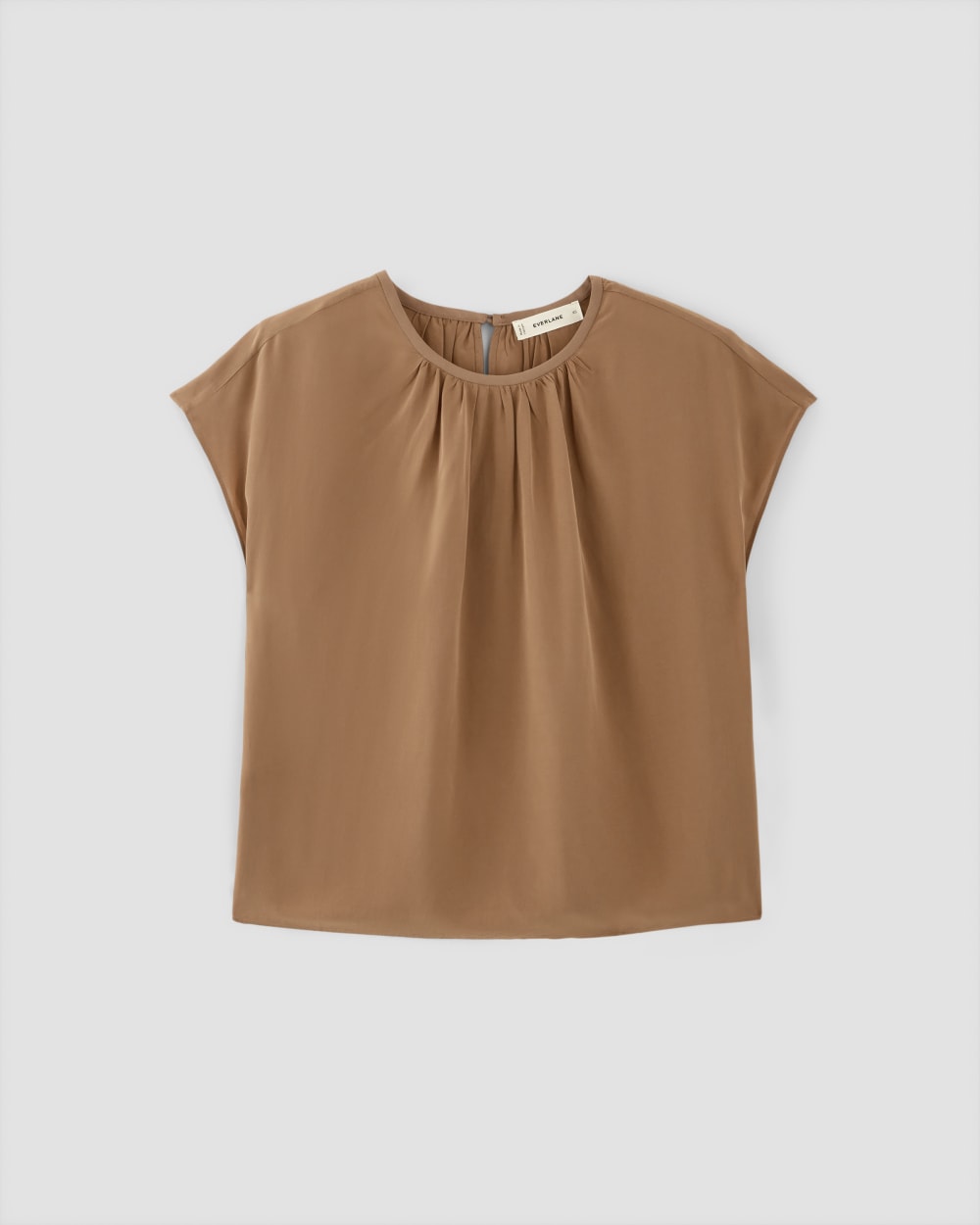 The Gathered Neck Top | Carob Brown - Image 2