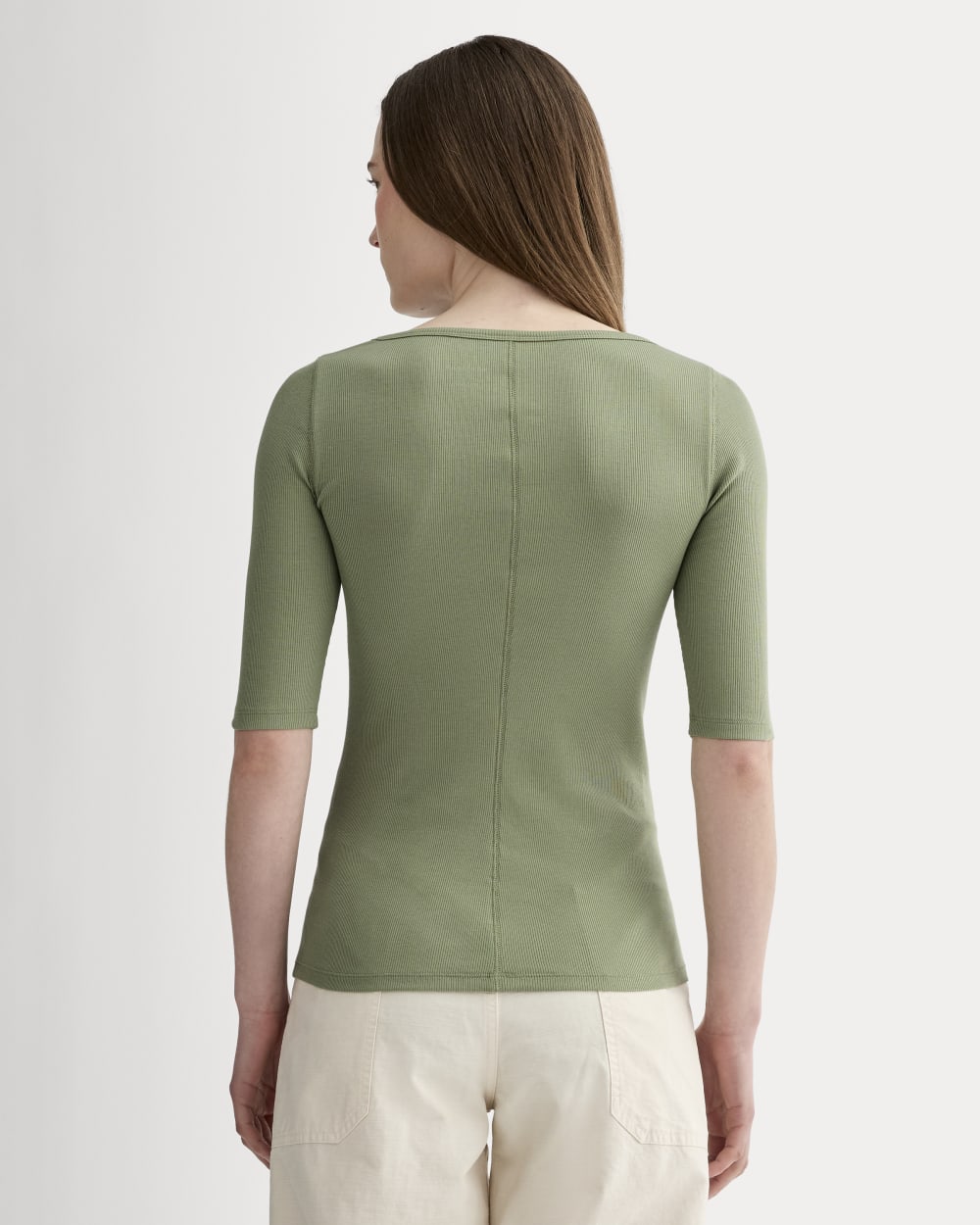 The Luxe Rib Scoop-Neck Tee | Sagebrush - Image 5