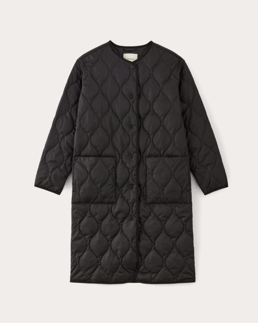Alternative view of The Long Quilted Liner | Black