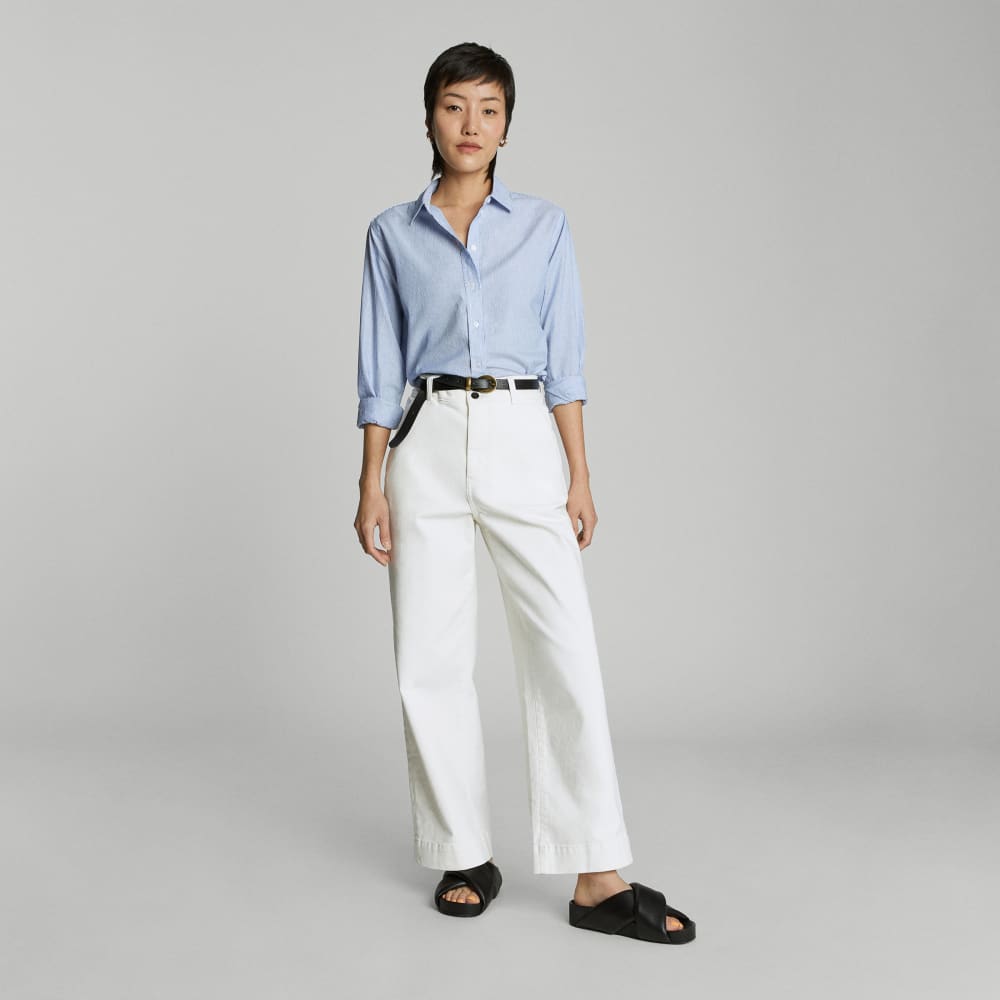 The Must-Have Shirt in Silky Cotton | Lapis Blue / White - Image 6