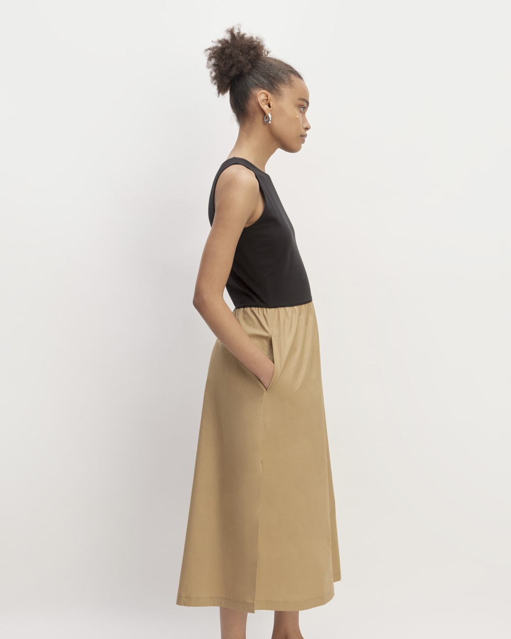 The Supima® High-Neck Riviera Dress | Black / Tiger's Eye - Image 5