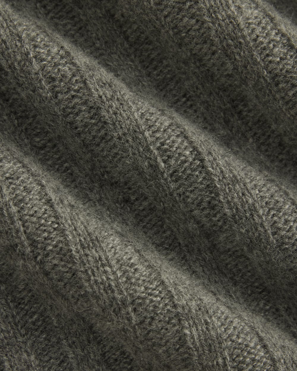Funnel-Neck Sweater in Wool Cashmere | Heather Charcoal - Image 6