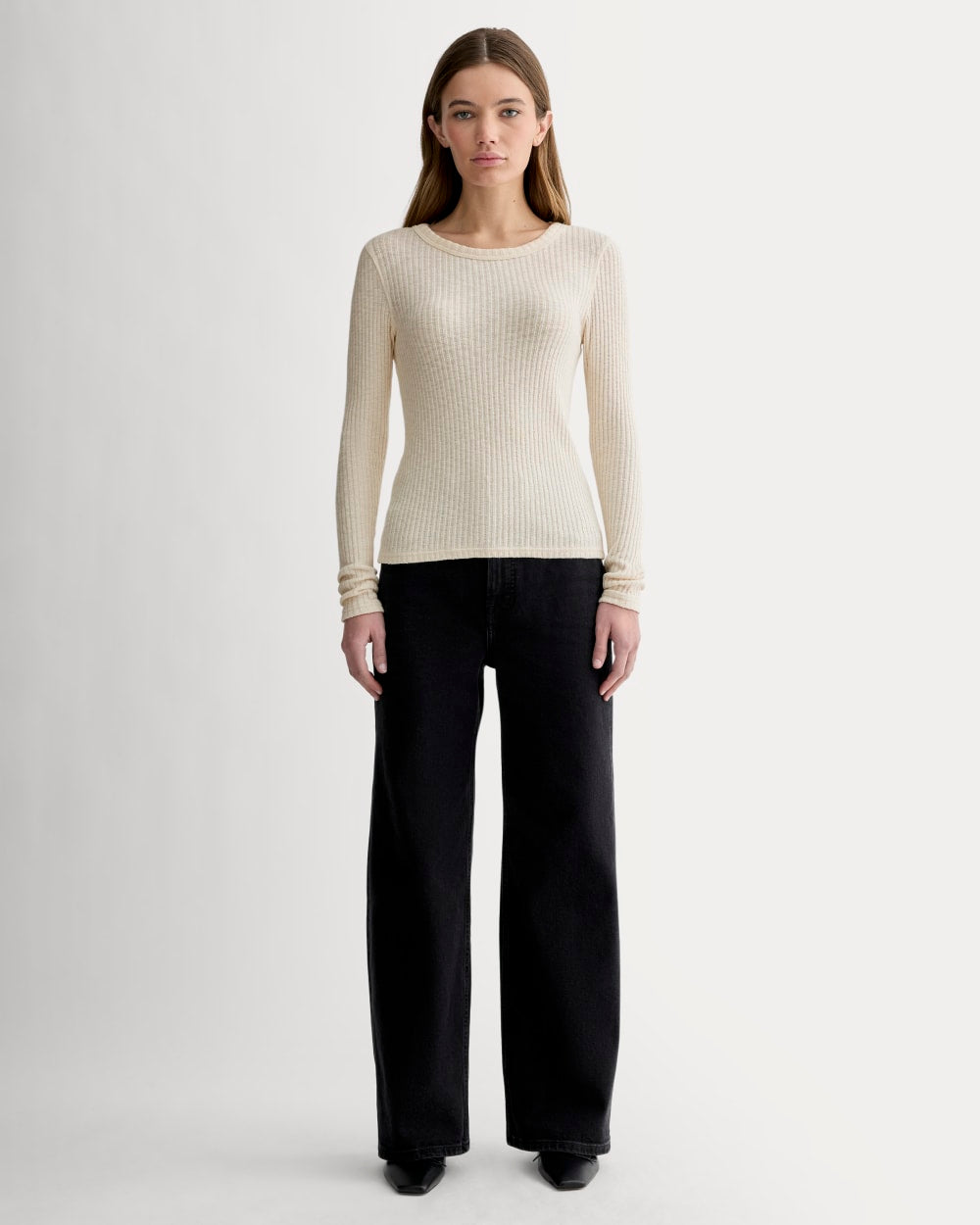 The Cozy Rib Long-Sleeve Tee | Bone - Image 3