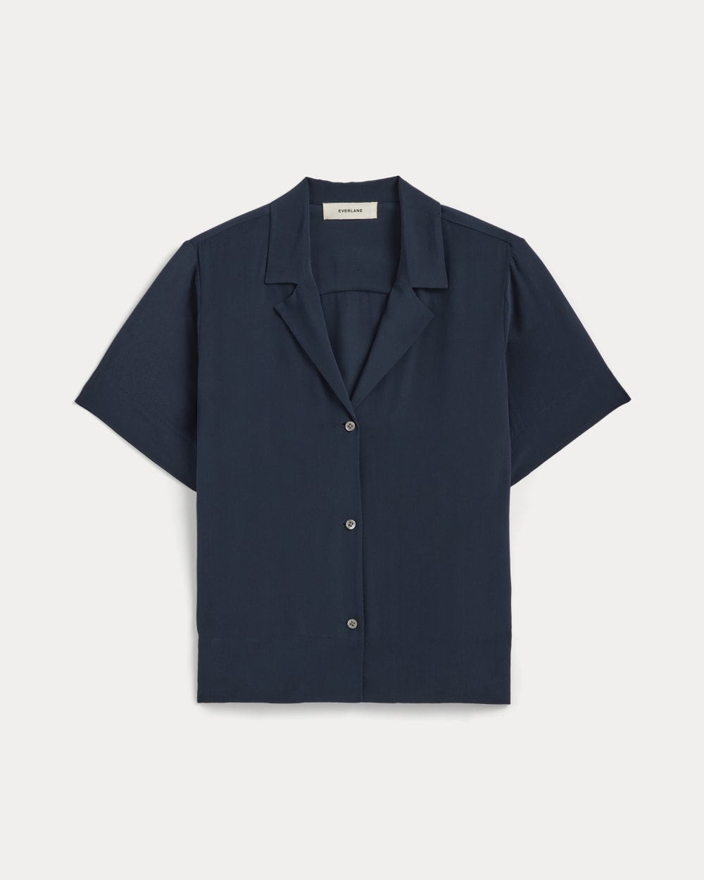 The Notch Shirt in Washable Silk | Navy - Image 2