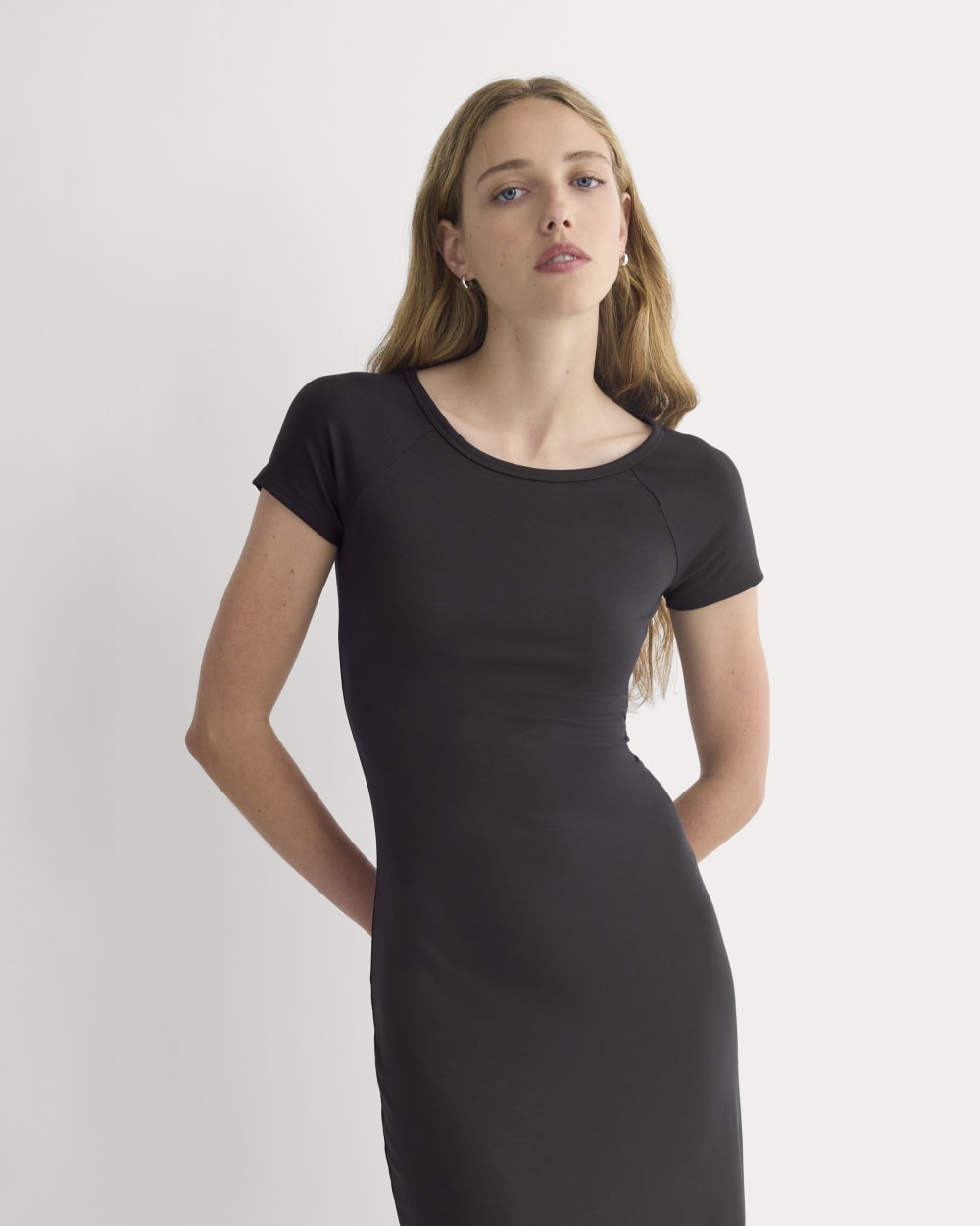 Raglan Midi Dress | Black - Image 6