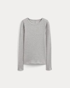 Alternative view of The Luxe Rib Long-Sleeve Crew | Classic Heather Grey