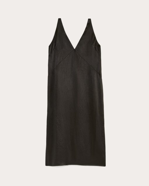 Alternative view of The Satin Slip Dress | Black