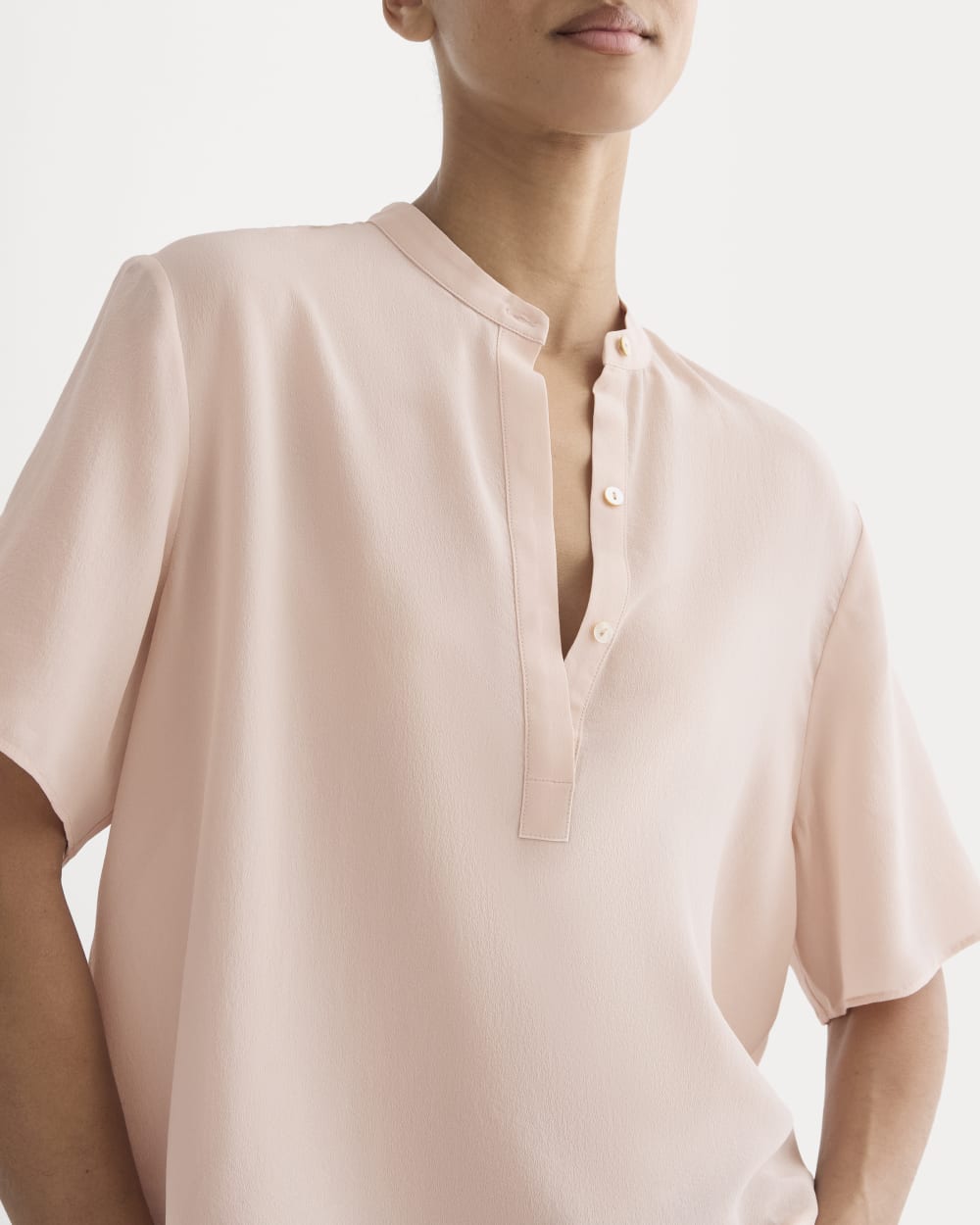 The Popover Top in Washable Silk | Soft Rose - Image 4