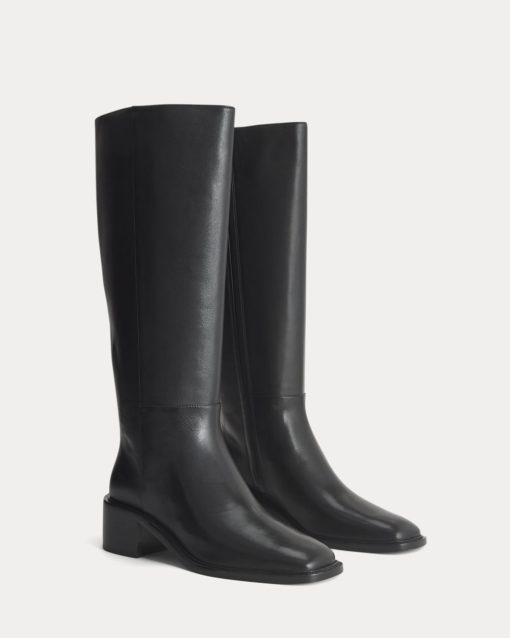 Alternative view of Leather Knee-High City Boot |  Black