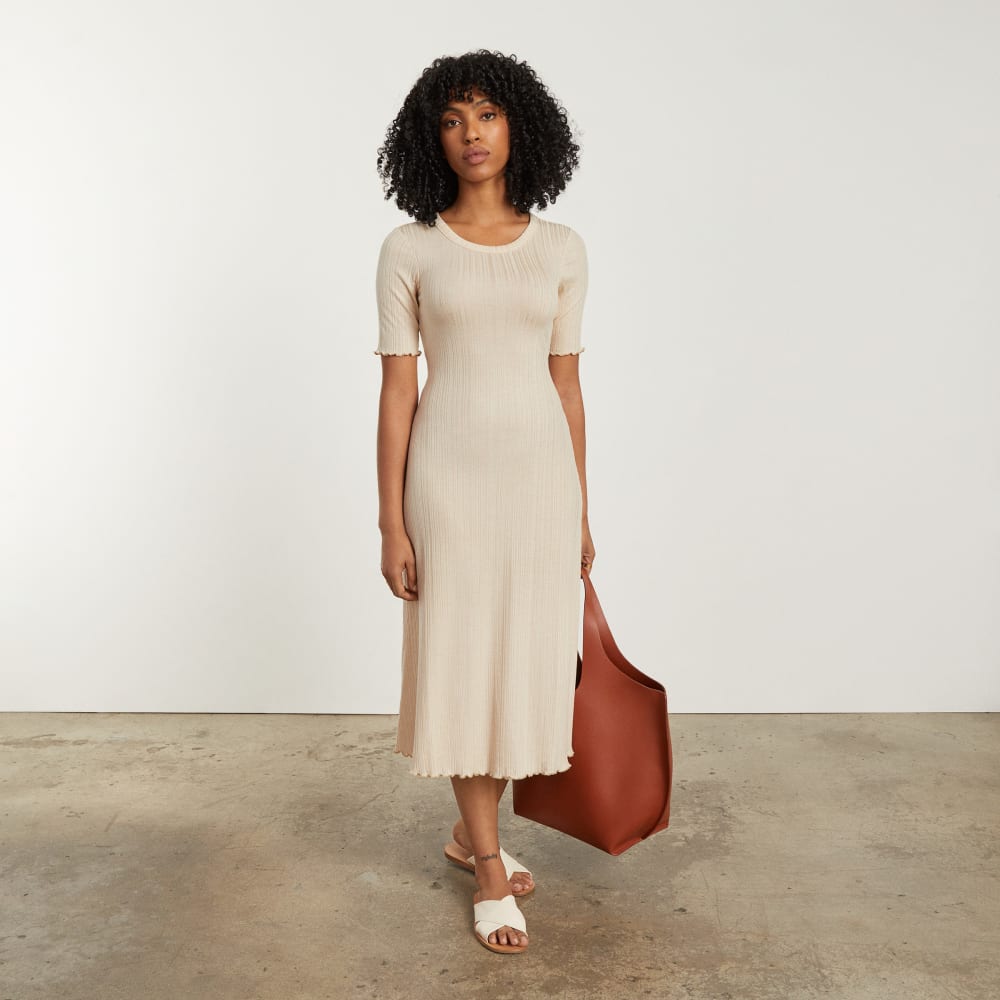 The Open Back Rib Dress | Parchment - Image 4