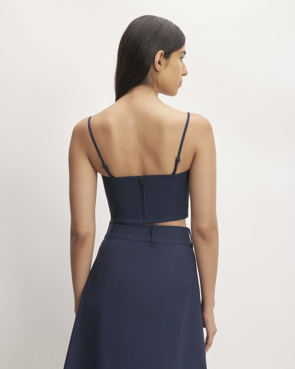 The Structured Cotton Bustier | Navy - Image 6
