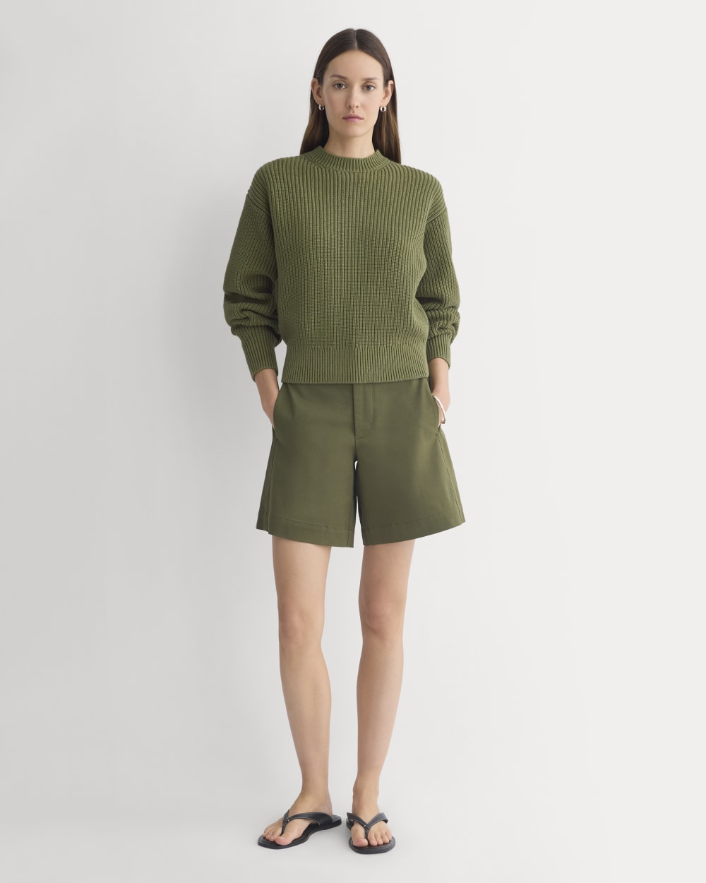 Cropped Ribbed Crew in Everyday Cotton | Mayfly - Image 3