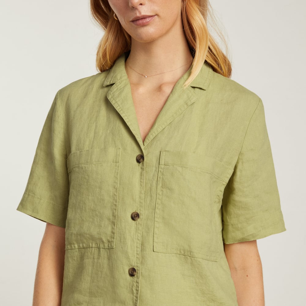 The Linen Workwear Shirt | Leek - Image 7