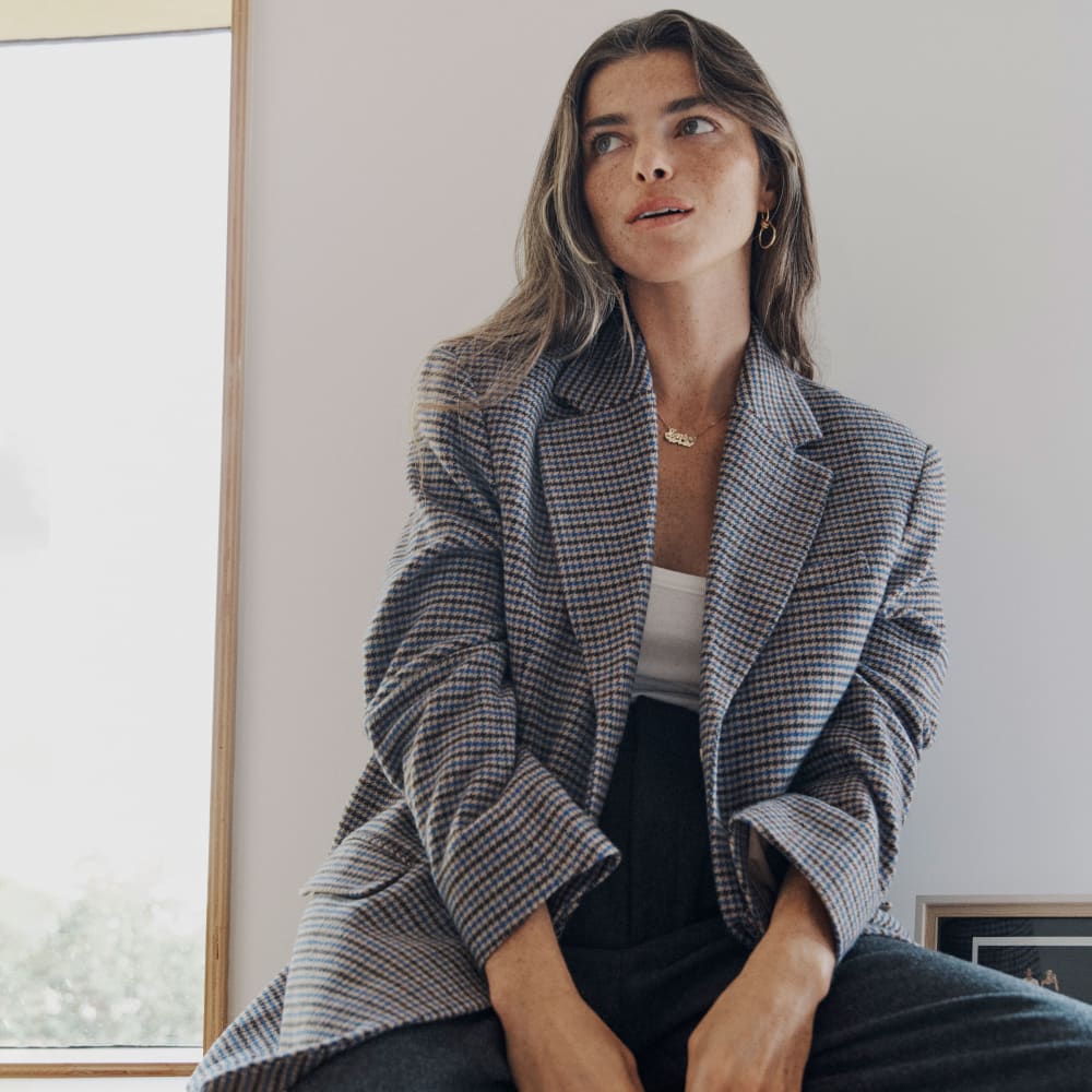 The ReWool® '80s Blazer | Blue / Brown Houndstooth - Image 7