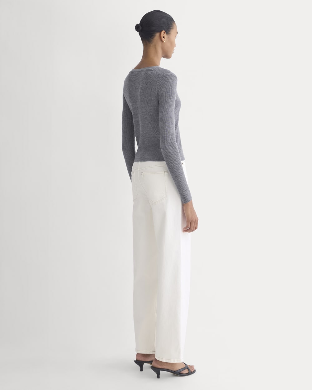 The Cardigan in Ultrasoft Merino | Heather Mid Grey - Image 6